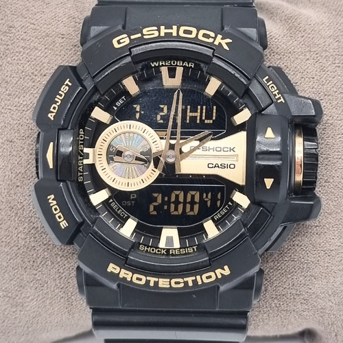 Casio G-Shock GA-400GB Series Analog Digital Mens Watch Black Gold