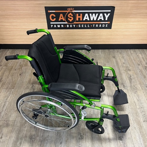 CareQuip Concorde Deluxe Wheelchair Lightweight Foldable Manual Green