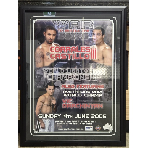 Vic Darchinyan Signed Boxing Poster Frame Corrales Castillo III 2006