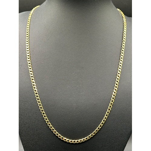 Unisex 9ct Yellow Gold Curb Link Necklace