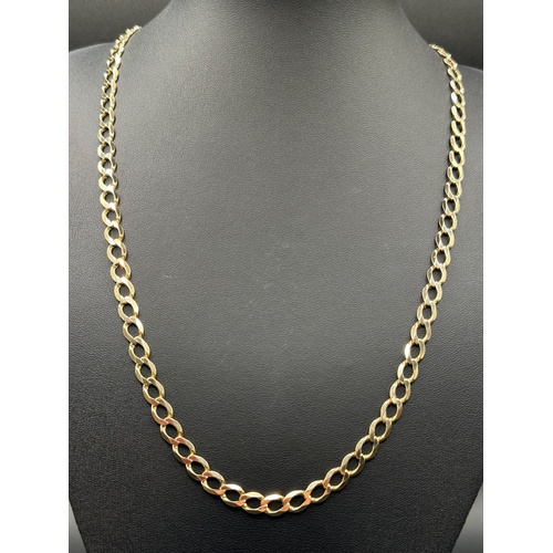Unisex 9ct Yellow Gold Curb Link Necklace