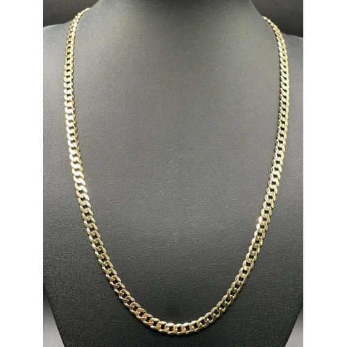 Unisex 9ct Yellow Gold Curb Link Necklace
