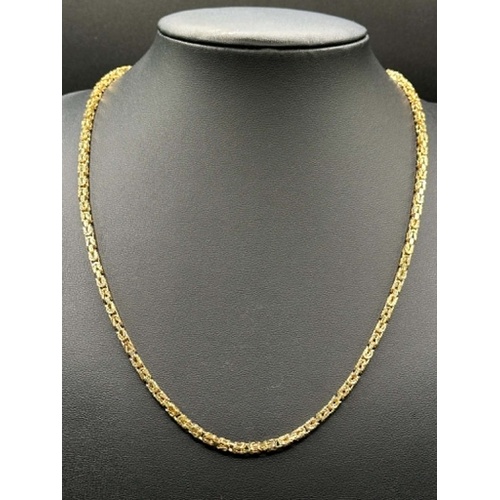 Unisex 18ct Yellow Gold Wheat Link Necklace