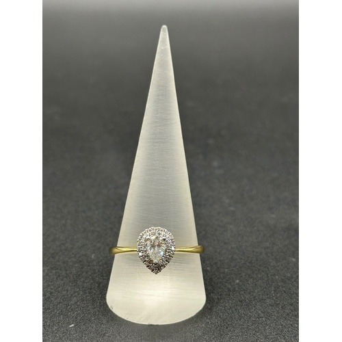 Ladies 9ct Yellow Gold Diamond Halo Ring