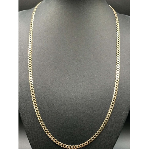 Unisex 9ct Yellow Gold Curb Link Necklace