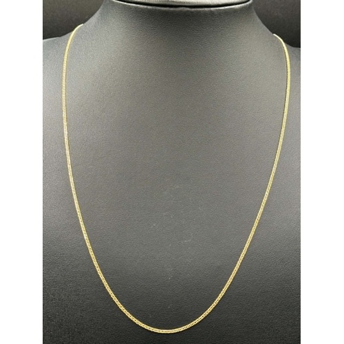Unisex 18ct Yellow Gold Tight Curb Link Necklace
