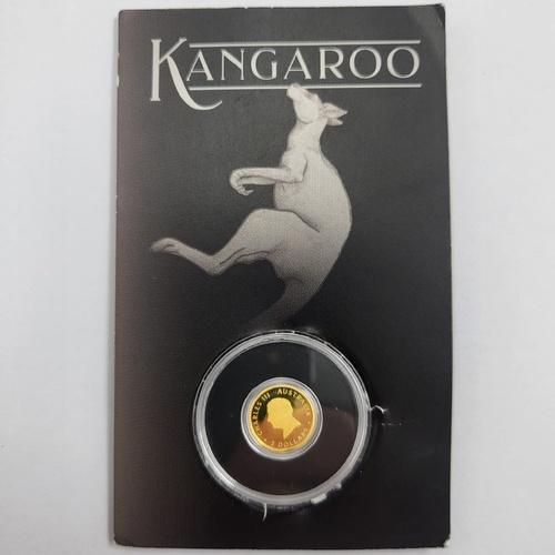 2024 Perth Mint Mini Kangaroo Gold Coin 0.5g 99.99% Pure Gold $2 AUD in Display Card