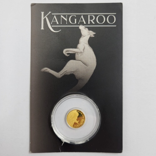 2025 Perth Mint Mini Kangaroo Gold Coin 0.5g 9999 Fine Gold $2 Australia in Card