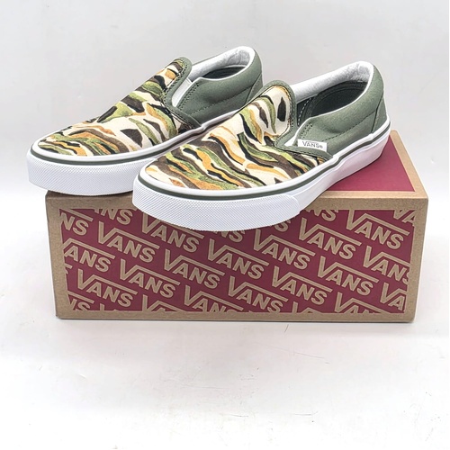 Vans Classic Slip On Painted Camo Green Multi Kids US 3 UK 2.5