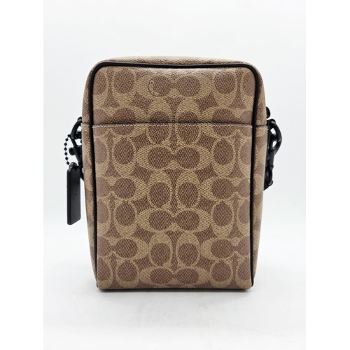 Coach CET69 C2654 Tristan Crossbody Bag 14 Signature Canvas Brown Dust Bag COA