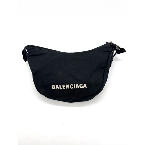 Balenciaga Wheel Logo Belt Bag Black Crossbody Bum Waist Pouch + COA