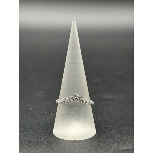 Ladies 18ct White Gold Diamond Crown Ring
