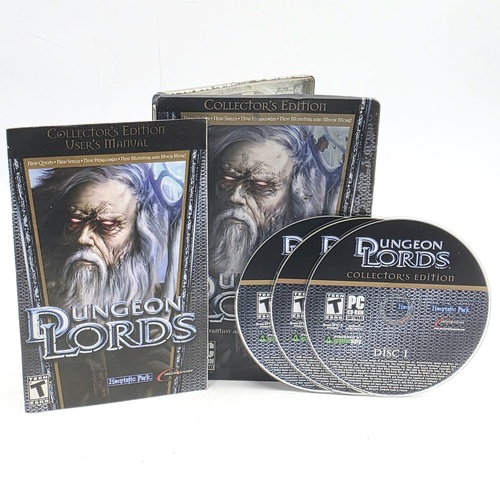 Dungeon Lords Collector's Edition PC Game Complete Steelbook Case Manual 3-Discs