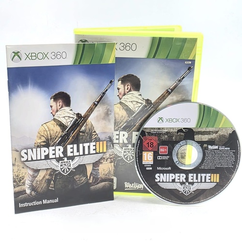Sniper Elite 3 III Afrika Xbox 360 Game Complete With Manual PAL