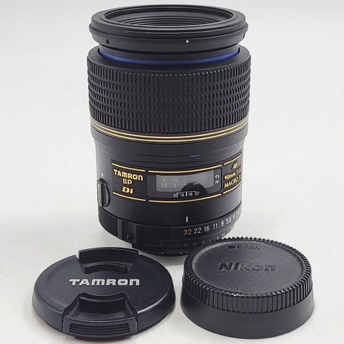 Tamron SP Di AF 90mm f/2.8 Macro 1:1 Lens for Nikon F Mount w/ Front Lens Cap & Rear Cap