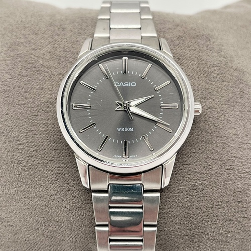 Casio LTP-1303 Ladies Watch Stainless Steel Analog Black Dial WR 50M