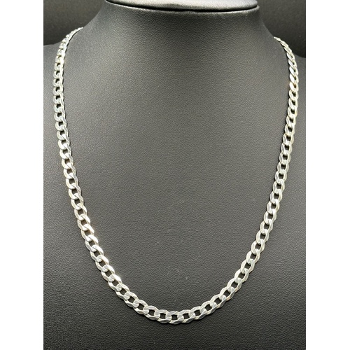 Unisex 925 Sterling Silver Curb Link Necklace