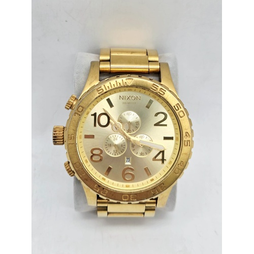 Nixon Simplify The 51-30 Chrono All Gold Stainless Steel Mens Watch