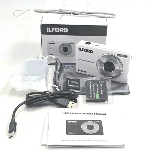 ILFORD PIXI-D Point & Shoot Digital Camera White 16x Zoom