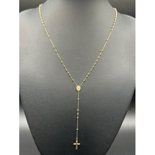 Ladies 9ct Yellow Gold Religious Rosary Chain Necklace