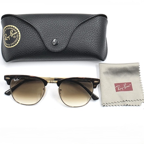 Ray-Ban RB3716 9008/51 Clubmaster Metal Havana Brown Gradient Sunglasses 51mm