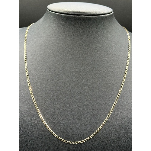Unisex 9ct Yellow Gold Curb Link Necklace