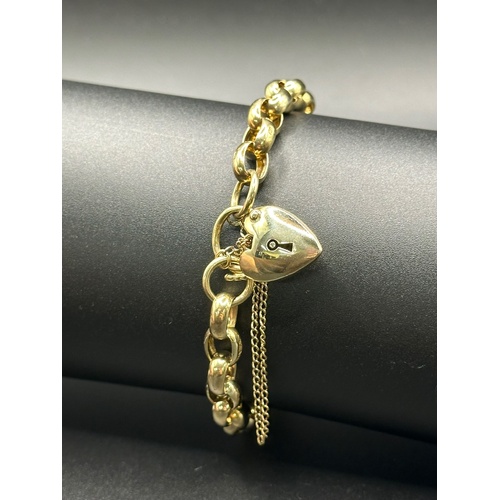 Ladies 9ct Yellow Gold Oval Belcher Link Bracelet