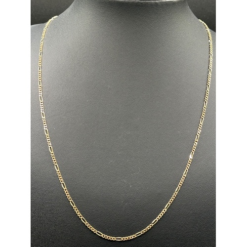 Unisex 9ct Yellow Gold Figaro Link Necklace