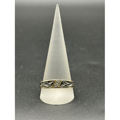 Men’s 10ct Yellow Gold 0.04ct Diamond Vine Pattern Ring