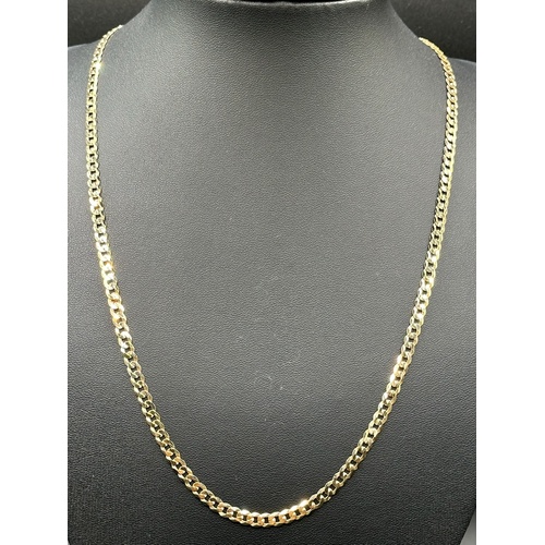 Unisex 9ct Yellow Gold Curb Link Necklace