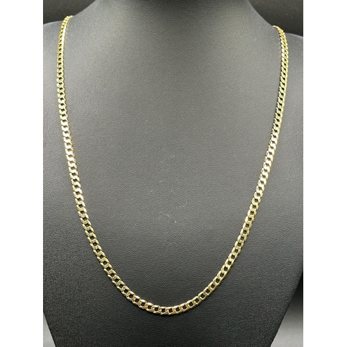 Unisex 9ct Yellow Gold Curb Link Chain Necklace