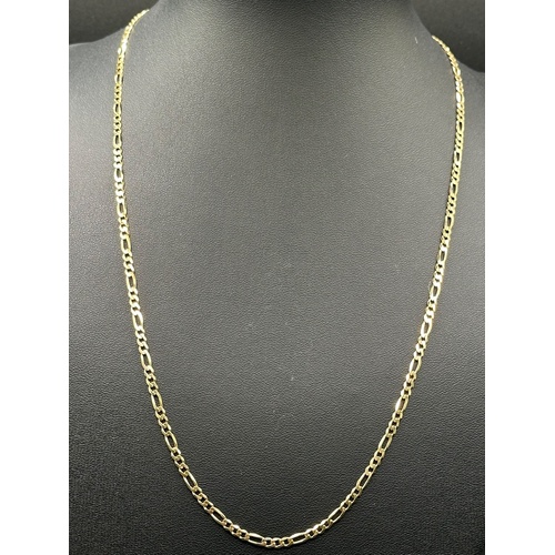 Unisex 9ct Yellow Gold Figaro Link Necklace