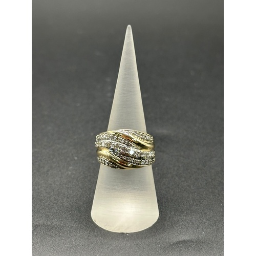 Ladies 10ct Yellow Gold Diamond Cluster Ring