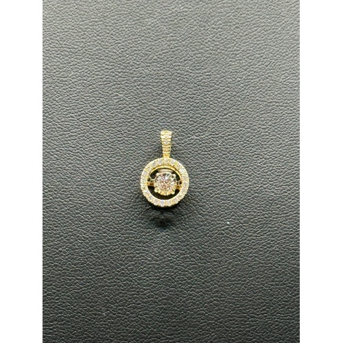 Ladies 10ct Yellow Gold Diamond Halo Pendant 0.33ct TDW