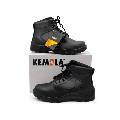 Kembla KS201 Steel Toe Cap Genuine Leather Lace Up Safety Boots Black Size 10
