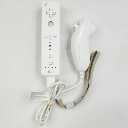 Nintendo Wii Remote RVL-003 Nunchuk Controller RVL-004 Bundle White
