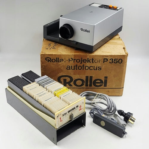 Rollei P350AF 35mm Slide Projector Auto Focus 2 Slide Trays