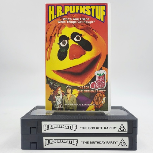 H.R. Pufnstuf 2-Tape VHS Set Birthday Party Box Kite Kaper PAL Australia