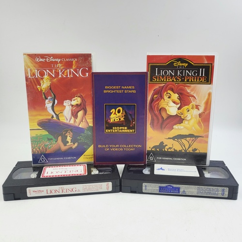 Disney Lion King 1 and 2 Simbas Pride VHS Set