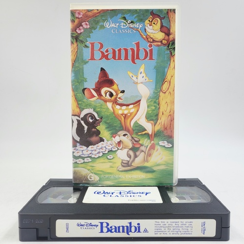 Walt Disney Classics Bambi VHS PAL Australian Release G Rated