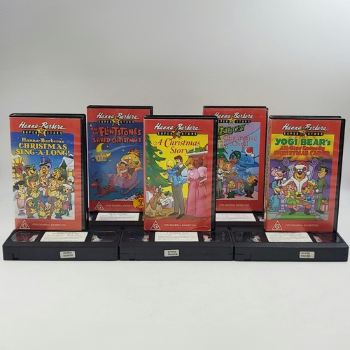 Hanna-Barbera Christmas VHS Lot of 5 Classic Holiday Cartoons Rainbow Videos