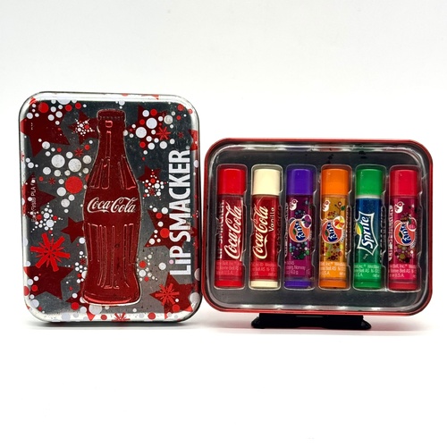 Coca-Cola Lip Smacker Vintage Tin 6 Pack Flavoured Lip Balm Gift Set