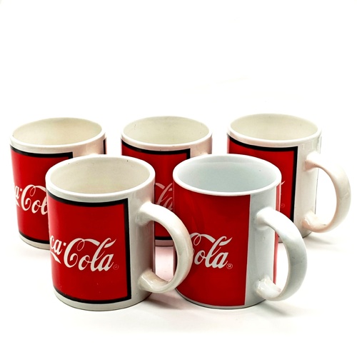 Coca-Cola Gibson Vintage Red Classic Logo Coffee Mug Set 5 Pieces
