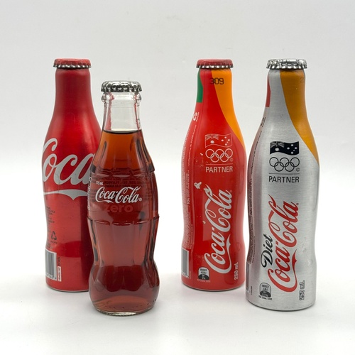 Coca-Cola Set of 4 Vintage 2012 250ml Assorted Bottles Collectible