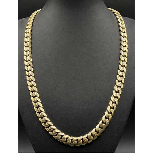 Unisex 9ct Yellow Gold Chunky Curb Link Necklace 202 Grams