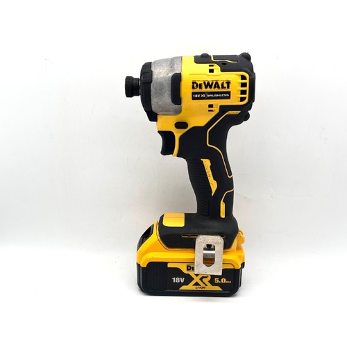 DeWALT DCF809 18V XR Brushless Cordless Impact Driver with 5.0Ah Battery