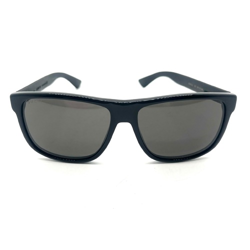 Gucci GG0010S 001 58mm Black Square Sunglasses Signature Stripe with Case