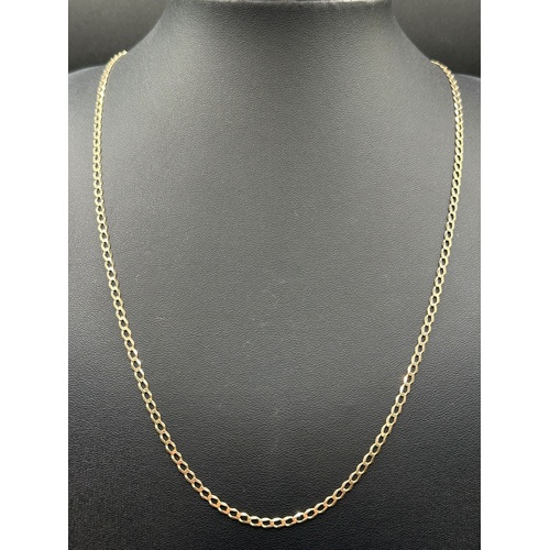 Unisex 9ct Yellow Gold Curb Link Necklace