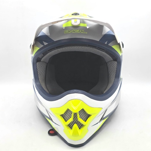 O'Neal 3 Series MX607 Motocross Helmet Small White Blue Neon Dirt Bike
