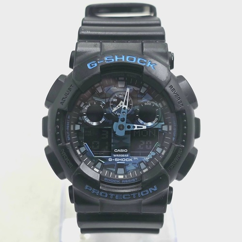 Casio G-Shock GA-100CB-1A Men’s Black Blue Camo